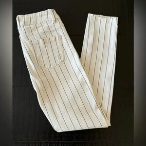 Indigo Rein Women's Striped Denim Ankle Jeans Size 3 Black & White Stripes